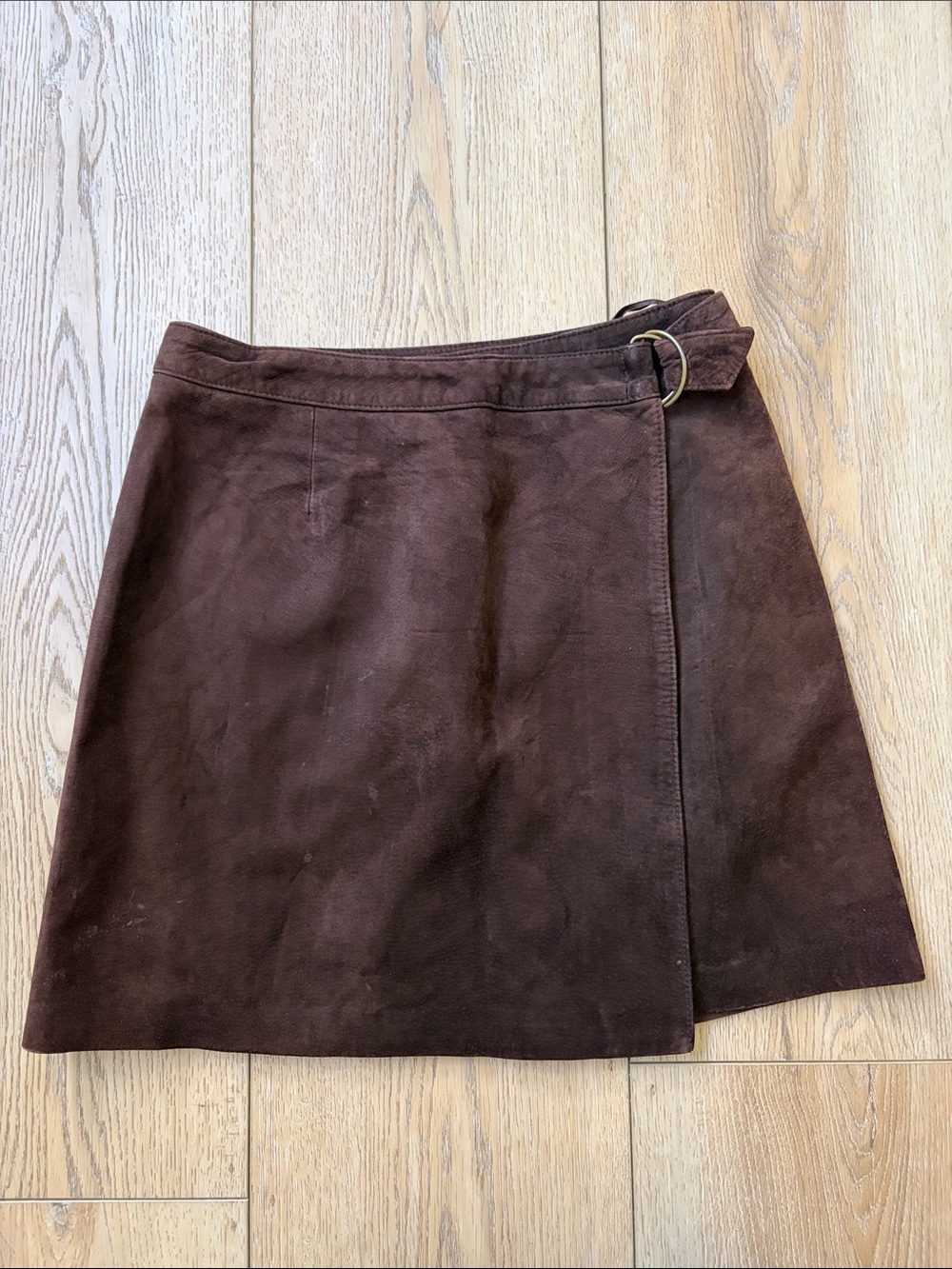Ann Taylor | Vintage Brown suede mini skirt with belt